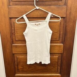 AMO Denim Women's Long Rib Tank Top Size XS White